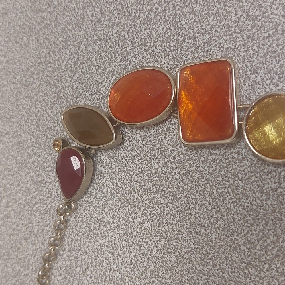 Premier Designs Poppy Multi Color Silvertone Statement Necklace - Picture 9 of 16